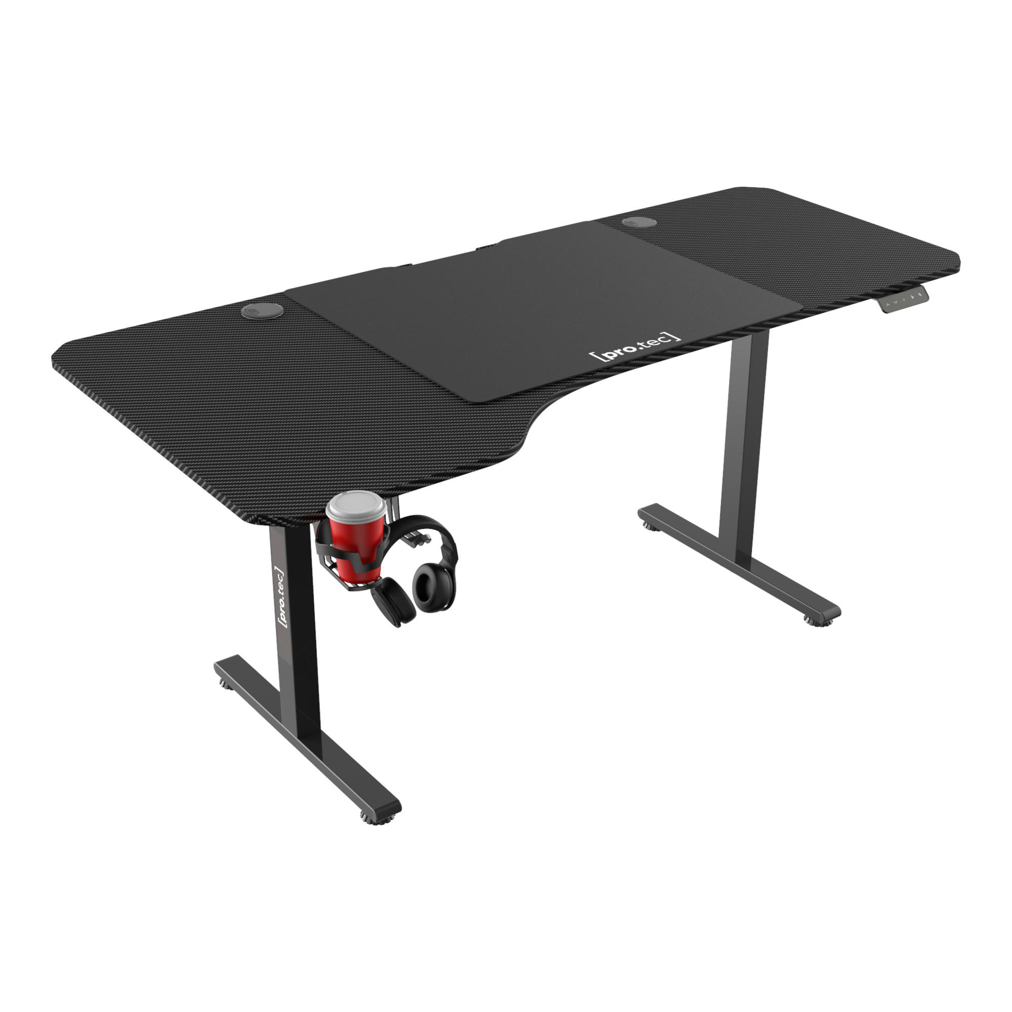 COMPUTERTISCH Stryn - Schwarz, Metall (75/160/117cm) - pro.tec