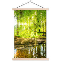 POSTER Wald - Landschaft - Wasser - Bäume - Sonne - Grün - Natur 60x90 cm - Grün, Textil (60/90/0.15cm) - MuchoWow