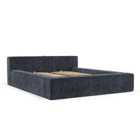 POLSTERBETT Casto mit Stauraum 160/200 cm Dunkelblau im Terra NW Stoff - Blau/Schwarz, Holz/Holzwerkstoff (160/200cm) - AltaBeds