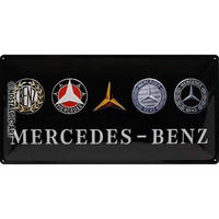 BLECHSCHILD 25/50 cm Mercedes-Benz Logo Evolution - Multicolor, Metall (50/25/1cm) - Nostalgic-Art