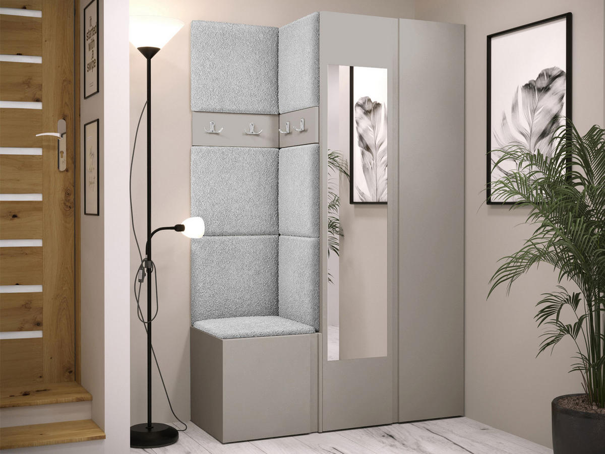 GARDEROBEN-SET Orion XXVI - Kaschmir/Hellgrau, Holzwerkstoff/Kunststoff (116/186/46cm) - MIRJAN24