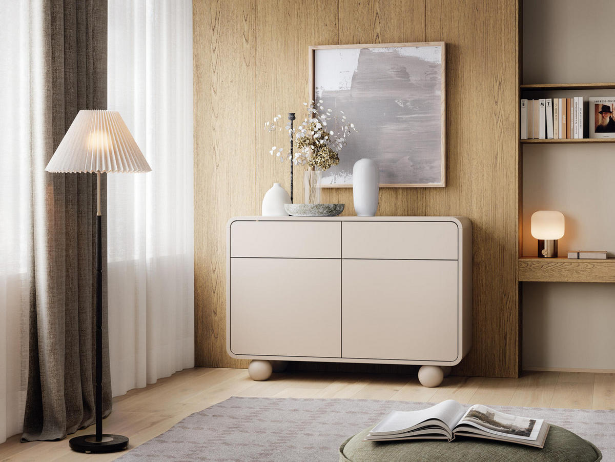 SIDEBOARD ALBION Beige 108x39x75 cm - Beige, Holzwerkstoff (108/75/39cm) - FURNLUX