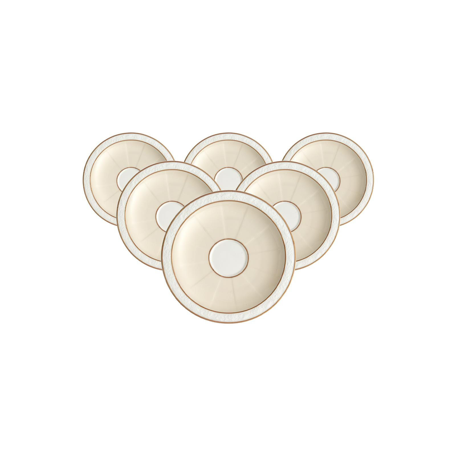 ESPRESSOUNTERTASSEN Ivoire weiß-gold ø 13 cm 6er Set - Goldfarben/Weiß, Keramik (13cm) - Villeroy & Boch