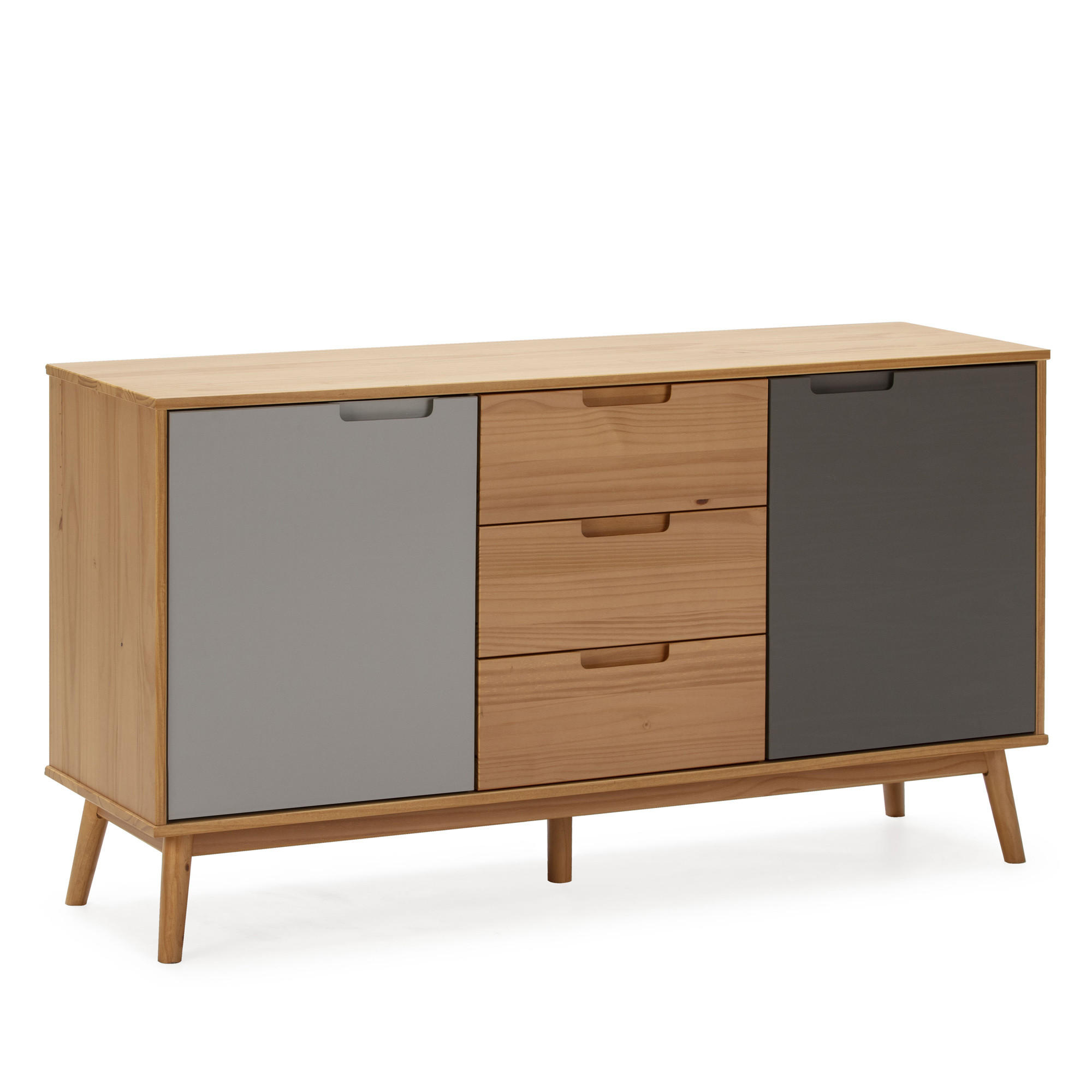 SIDEBOARD Bruce 3 Schubladen 2 Türen - Wildeiche, Holz (140/76/40cm)
