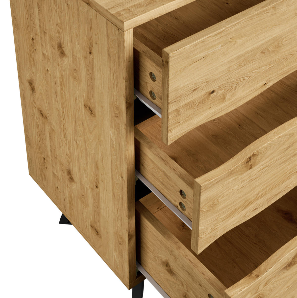 KOMMODE aus Spanplatte 120x40x75,5cm in Holzoptik mit 6 Schubladen - Naturfarben, Holzwerkstoff (120/75.5/40cm) - Modfu
