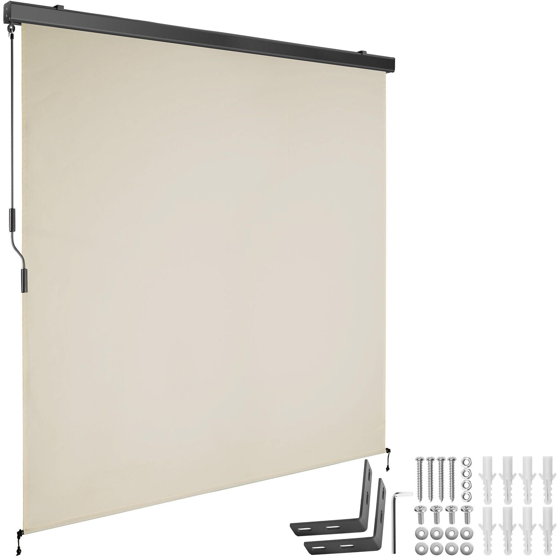 SENKRECHTMARKISE Eloise,inkl. Wandhaltern,beige - Beige, Kunststoff (180/250cm) - tectake