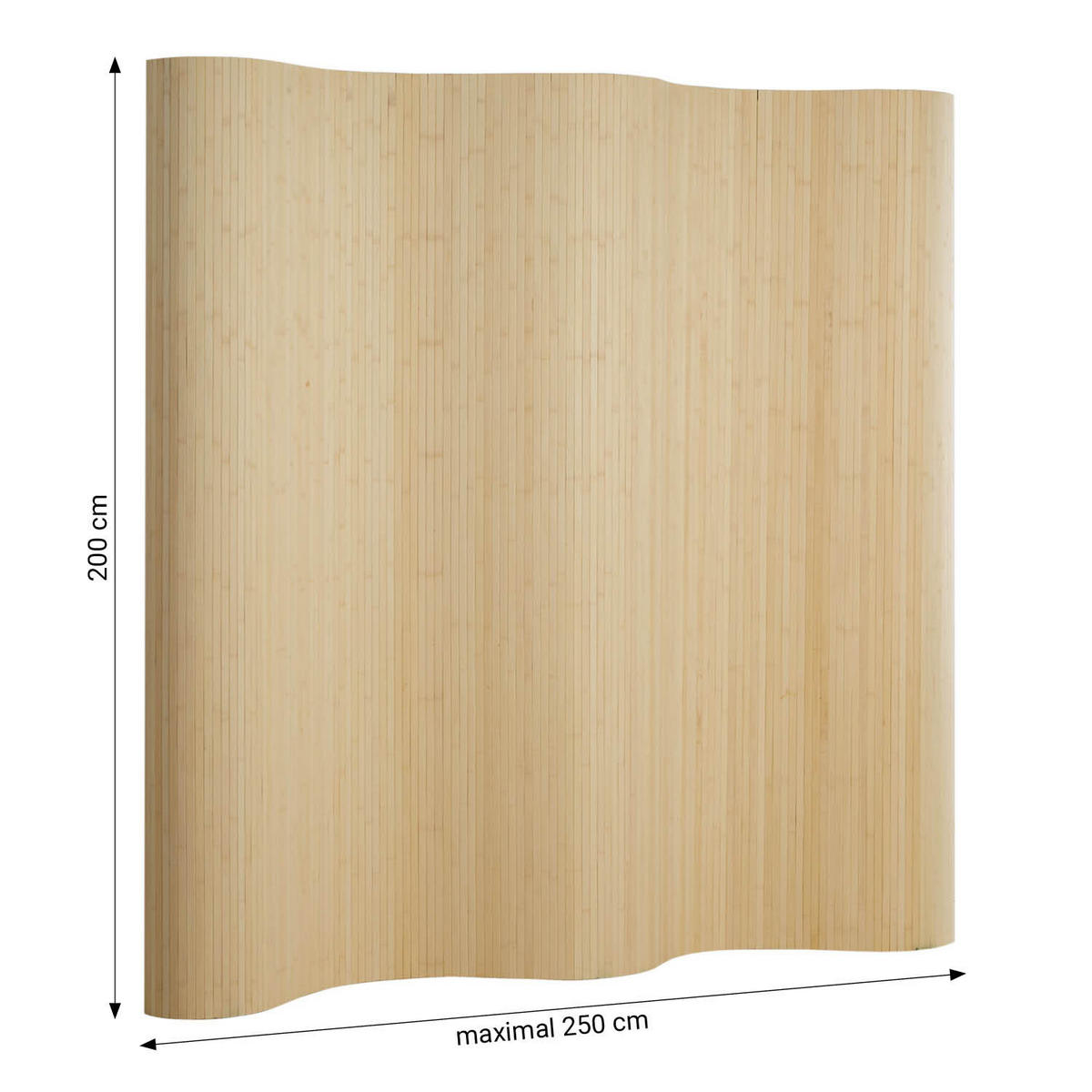 PARAVENT 250/200 cm Braun Raumteiler Bambus - Naturfarben, Naturmaterialien (250/200/1cm) - Homestyle4u