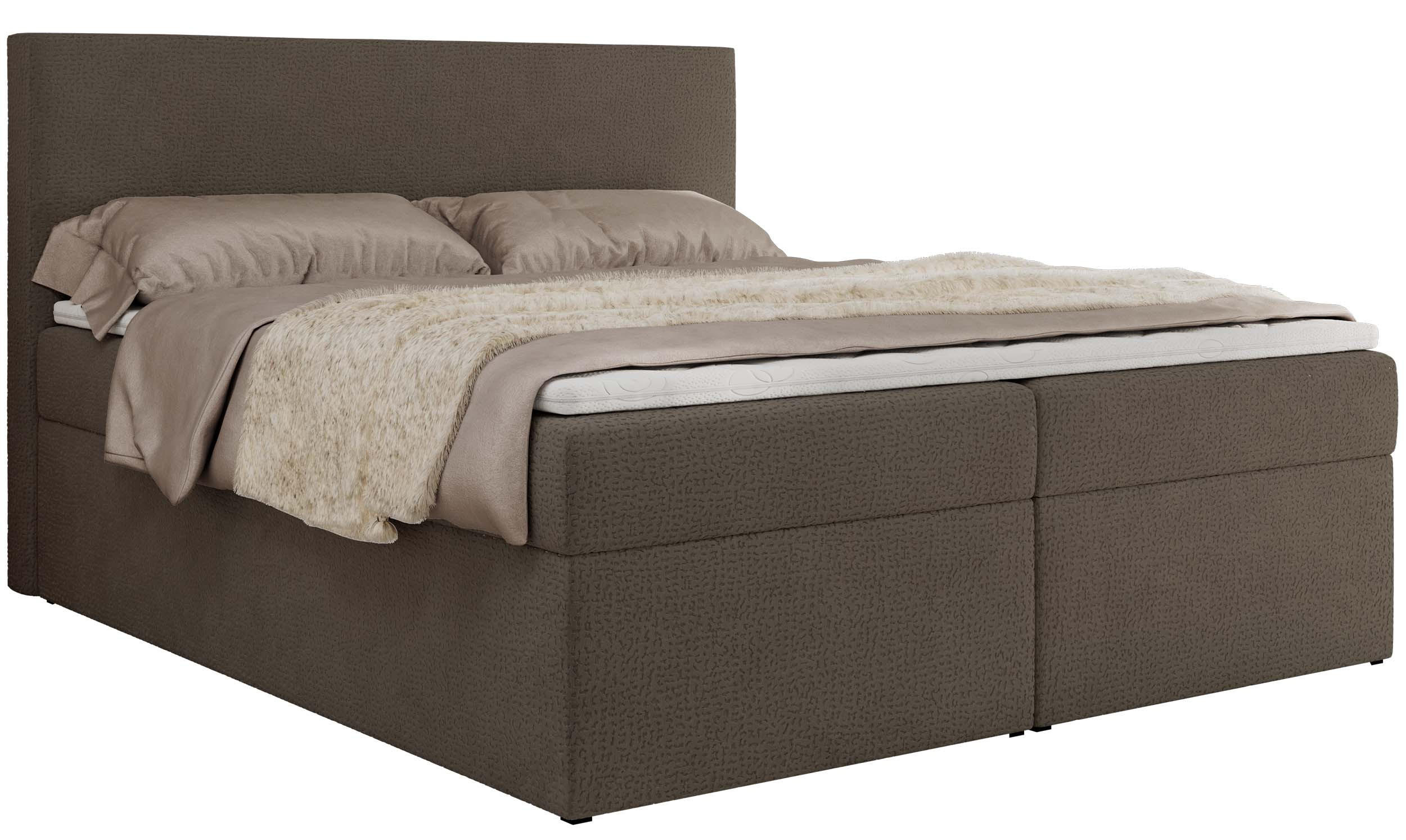BOXBETT JAGUAR 160/200 - Braun Struktur - H4 - Braun, Holz/Textil (160/200cm) - MKS