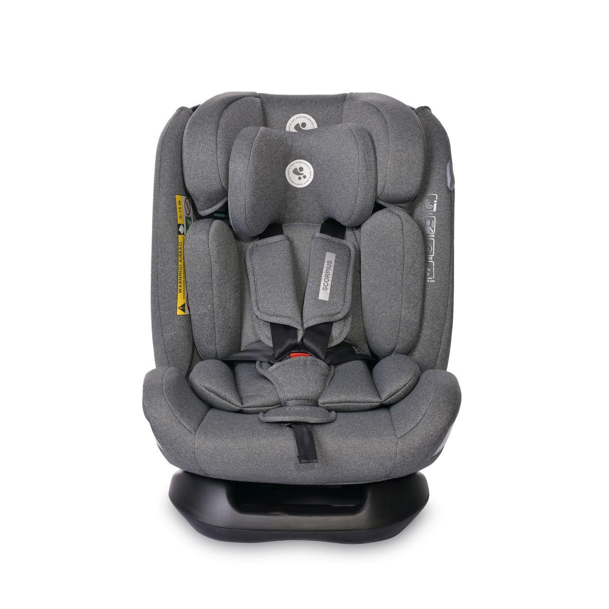 KINDERSITZ Scorpius i-Size grau (40-150cm) verstellbar 5-Punkt-Gurt bis 36 kg - Grau, Kunststoff (45/52/50cm) - Lorelli