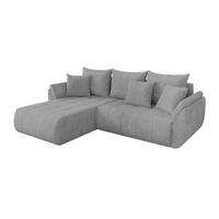 ROHOVÁ SEDAČKA s funkcí spaní, otoman vlevo TOKO-L 277x194x86 šedá manšestr - šedá/černá, kompozitní dřevo/textil (277/194cm) - ALTDECOR