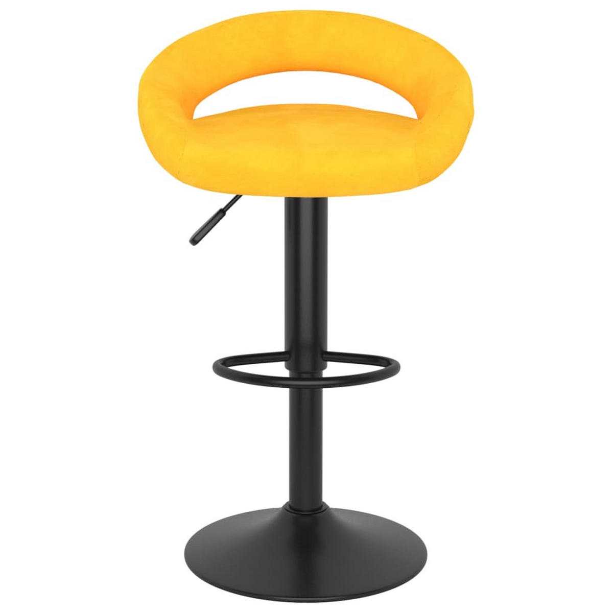 BARHOCKER Kalsii höhenverstellbar 2er-Set Senfgelb Samt - Gelb, Textil (45/97/43cm) - DELUKE