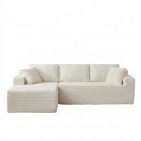 ECKSOFA 252.5/163/65 cm Weiß mit Chaiselongue, Linke Seite - Weiß, Textil (252.5/163cm) - Oxeza