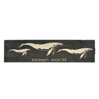 WANDBILD Whales Holz 80/20 cm - Braun, Holz (2.5/20cm) - Raumzutaten