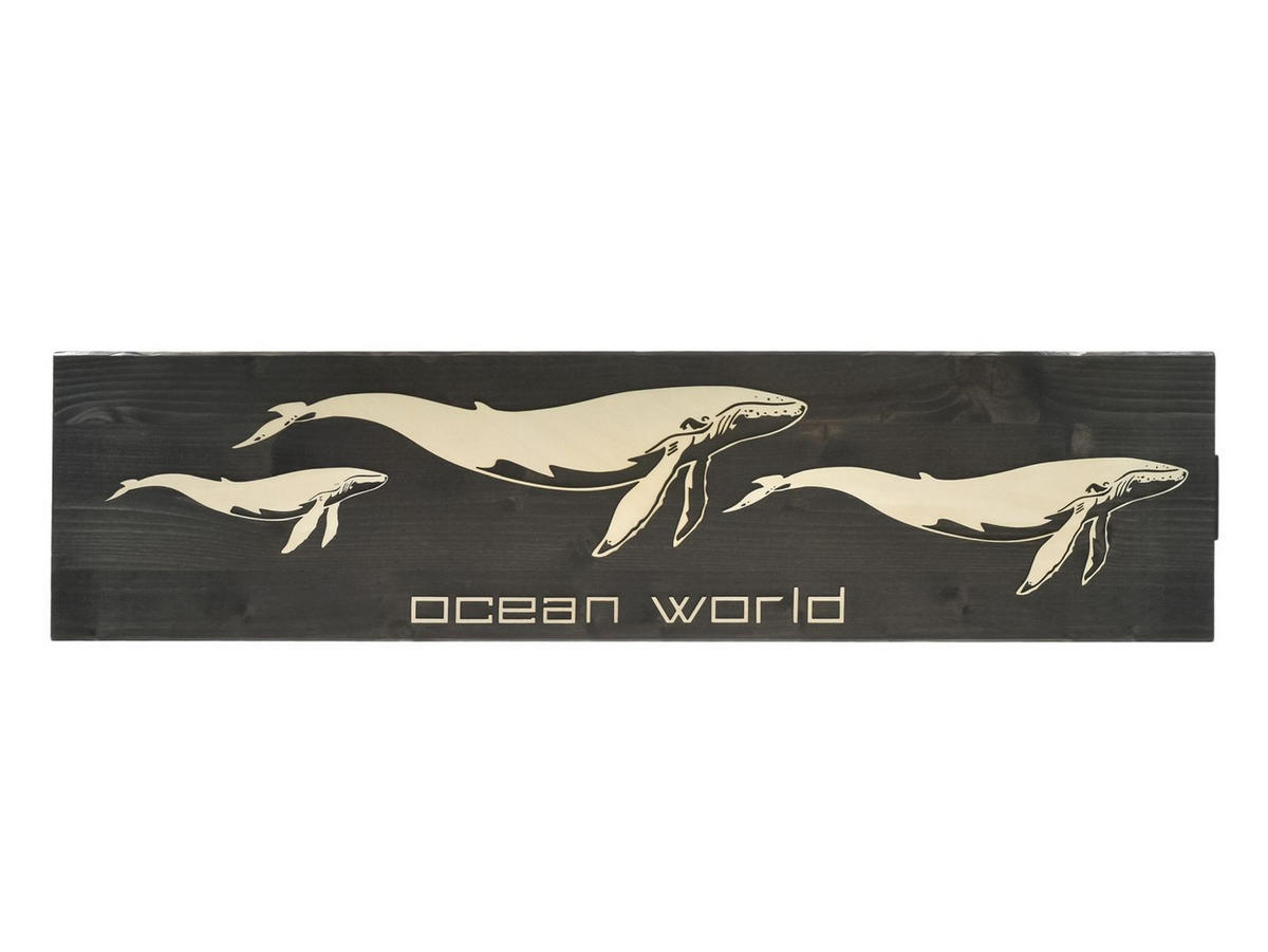 WANDBILD Whales Holz 80/20 cm - Braun, Holz (2.5/20cm) - Raumzutaten