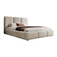 POLSTERBETT Bauro Greige mit Samtbezug 140x200 cm - Taupe/Silberfarben, Textil (140/200cm) - Selsey