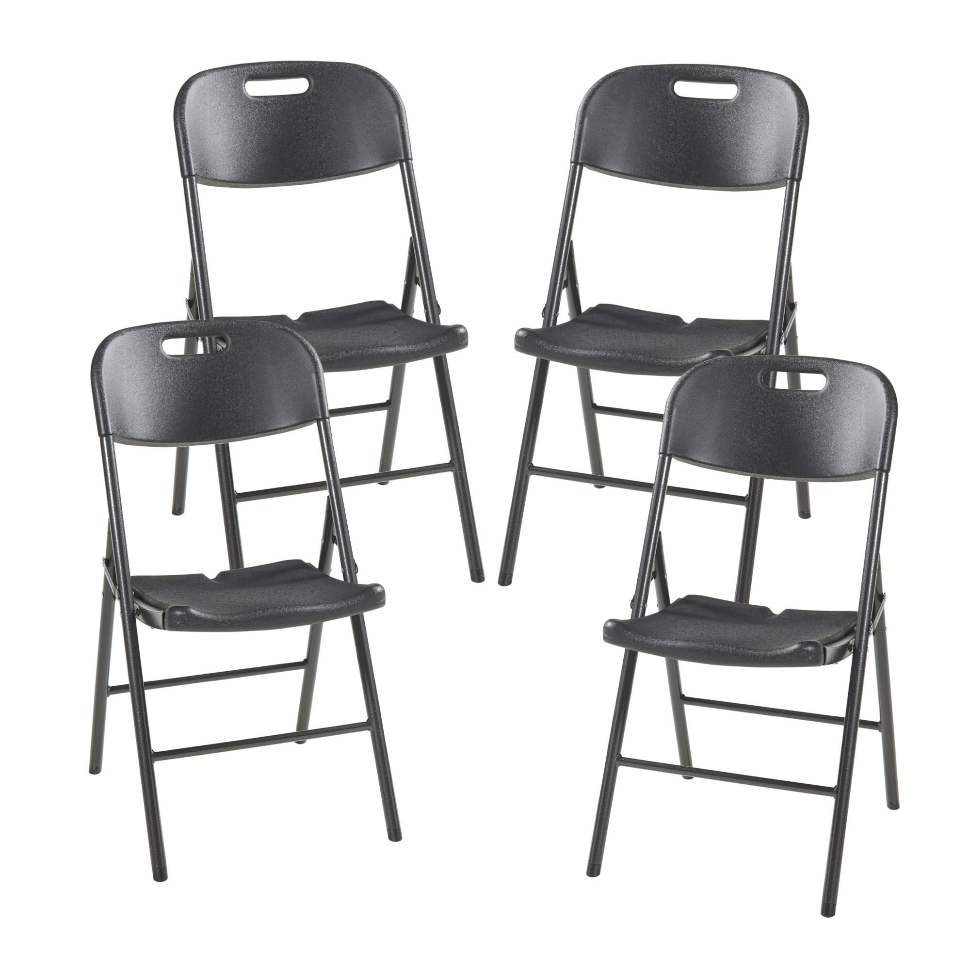 KLAPPSTUHL Ljusnarsberg - Schwarz, Kunststoff/Metall (46/87/53cm) - [en.casa]