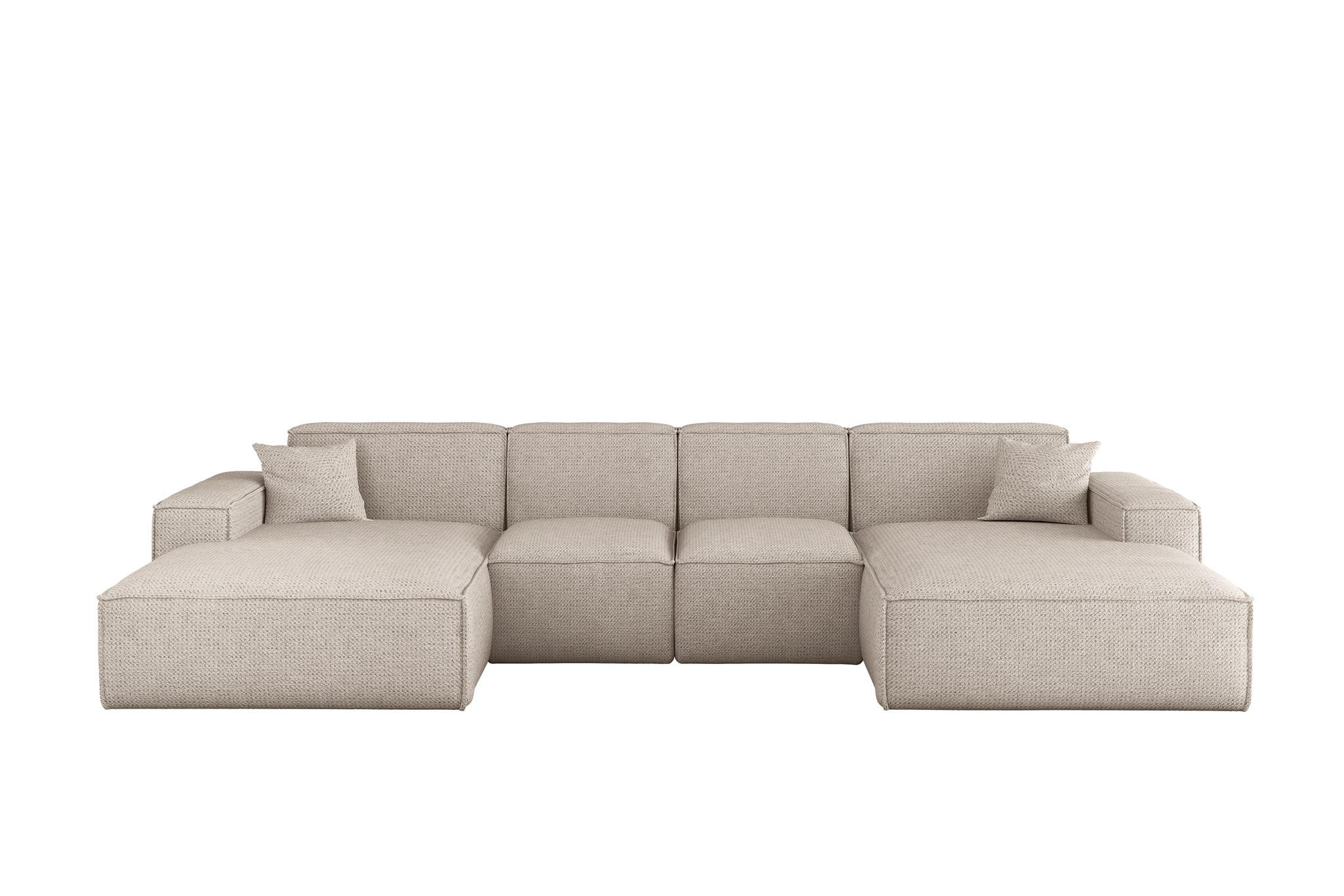 WOHNLANDSCHAFT Celes Premium Xs Artico - Creme, Holzwerkstoff/Textil (342/73/165cm) - Fun Möbel