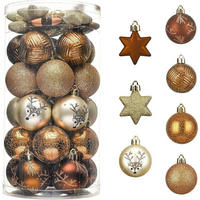 WEIHNACHTSKUGELN 35-teiliges Set 5 cm Kunststoff Kupfergold Bronze - Multicolor, Kunststoff (5/5/5cm)