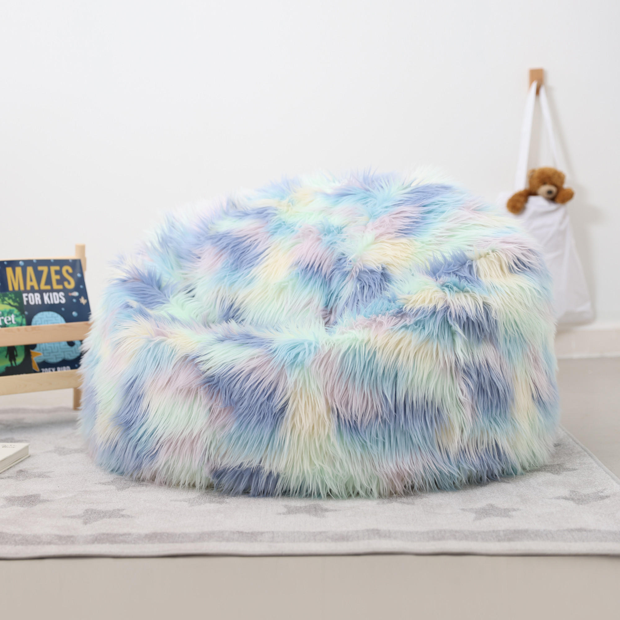 SITZSACK Einhorn aus Kunstfell - Multicolor, Kunststoff (85/50/85cm) - icon