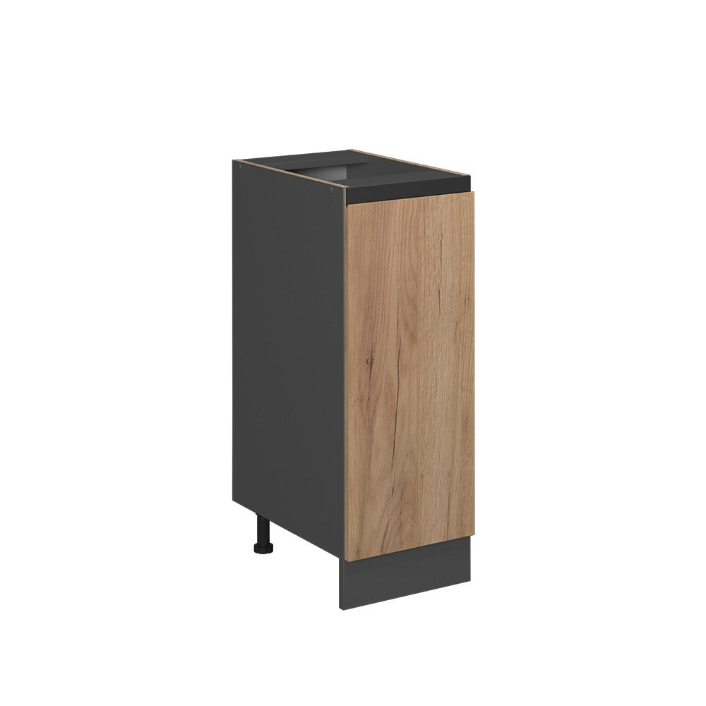 APOTHEKERUNTERSCHRANK R-Line Goldkraft Eiche 30 cm J-Shape, ohne AP - Anthrazit/Eiche Wotan, Holzwerkstoff (30/81.6/46cm) - Vicco
