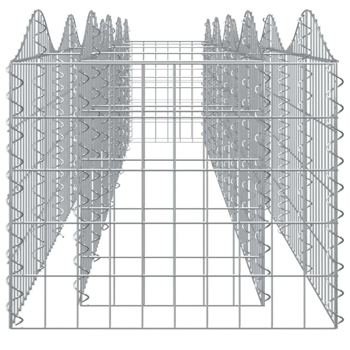 GABIONEN-HOCHBEET mit Hochbogen 400x50x50 cm Verzinktes Eisen - Silberfarben, Metall (400/50/50cm) - furnicato