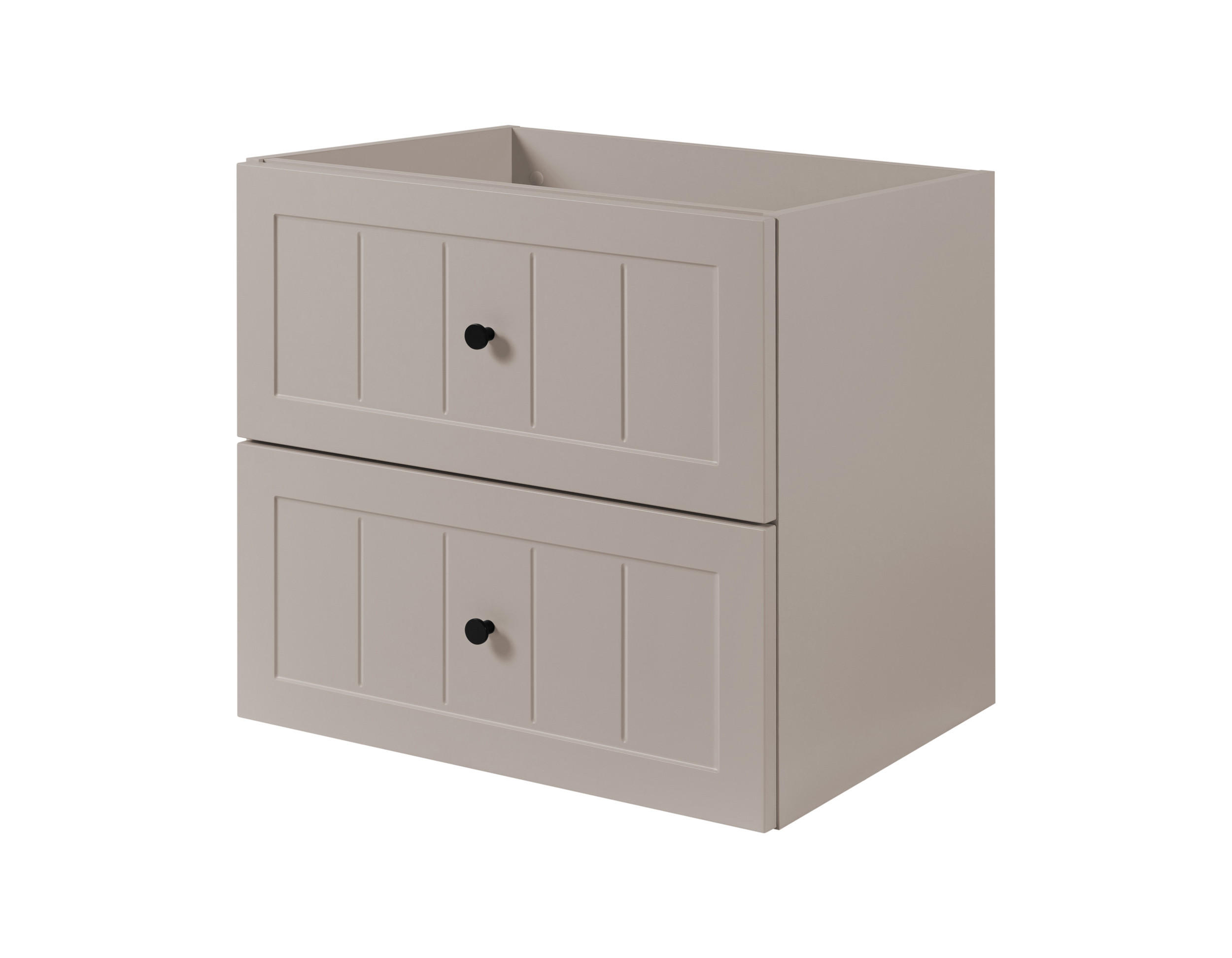 WASCHBECKENUNTERSCHRANK im klassischen Stil, Kaschmir, 60 x 57 x 46 cm - Beige/Schwarz, Holzwerkstoff (60/57/46cm) - 3XE LIVING