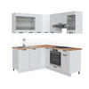 ECKKÜCHE Fame-Line Weiß Landhaus/Weiß 160 x 190 cm, AP Eiche - Creme/Weiß, Holzwerkstoff (190/81.6/60cm) - Vicco