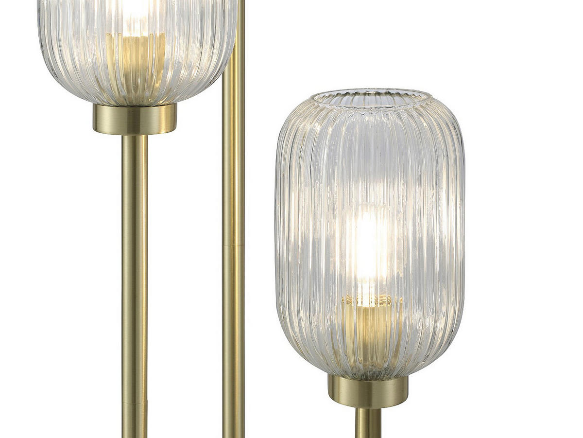 STEHLAMPE - 30 cm x 30 cm - Metall, Metall - Goldfarben - LOUXOR - Goldfarben, Metall (30/30/161cm) - Vente-Unique
