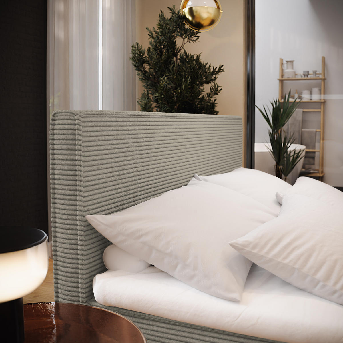 BOXBETT PELLIO 180x200 cm mit Matratze und Topper - Beige - Beige, Holz (180/200cm) - MASSENO