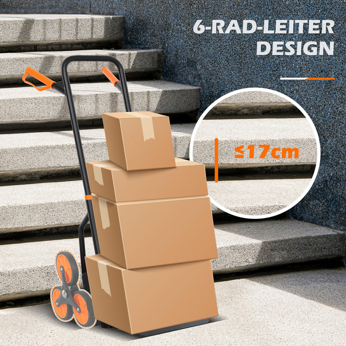 TREPPENSTEIGER Stahl Kunststoff Orange - Orange, Metall (38/106.5/44cm) - DURHAND