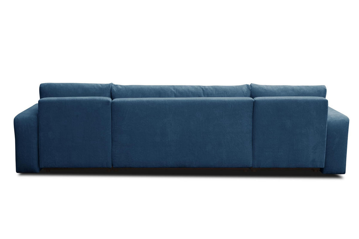 WOHNLANDSCHAFT LUNA U-FORM mit Schlaffunktion und Bettkasten (Blau) - Blau, Textil (312/83/142cm) - VENASI MÖBEL