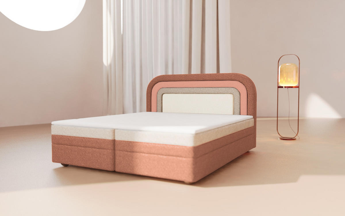 BOXBETT - Bett 10 NEST - Aragon - 160x200 cm - Stilvolles Kopfteil als eleganter Blickfang - Kupferfarben, Holz (160/200cm) - ROYAL24_MARKT
