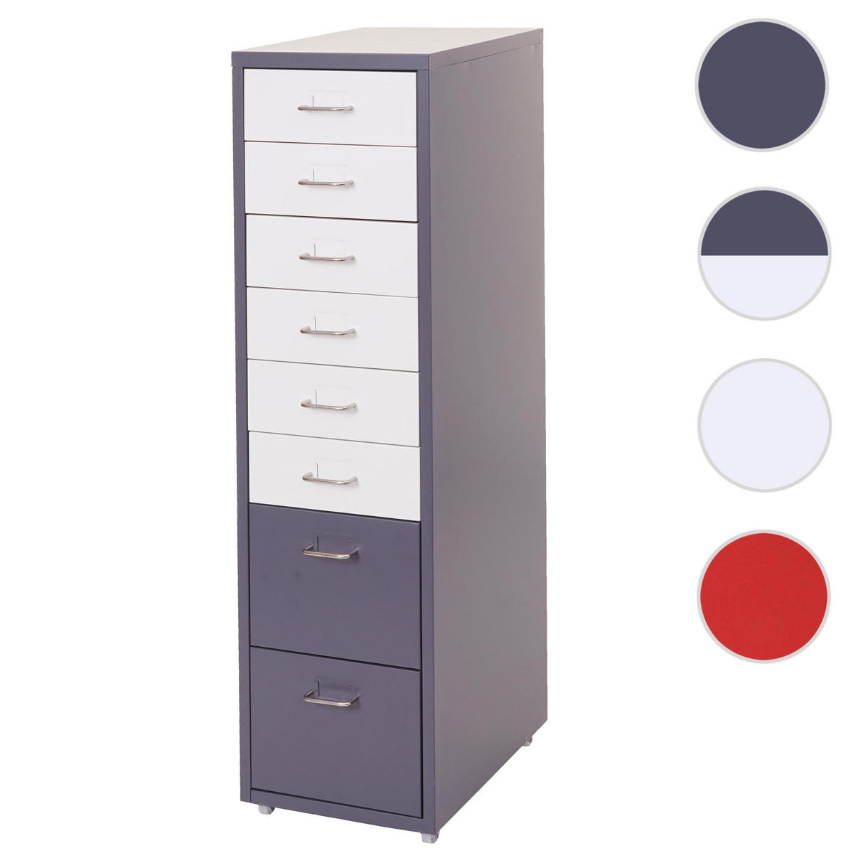 ROLLCONTAINER Weiß, Anthrazit - Anthrazit/Weiß, Metall (28/110/41cm) - MCW