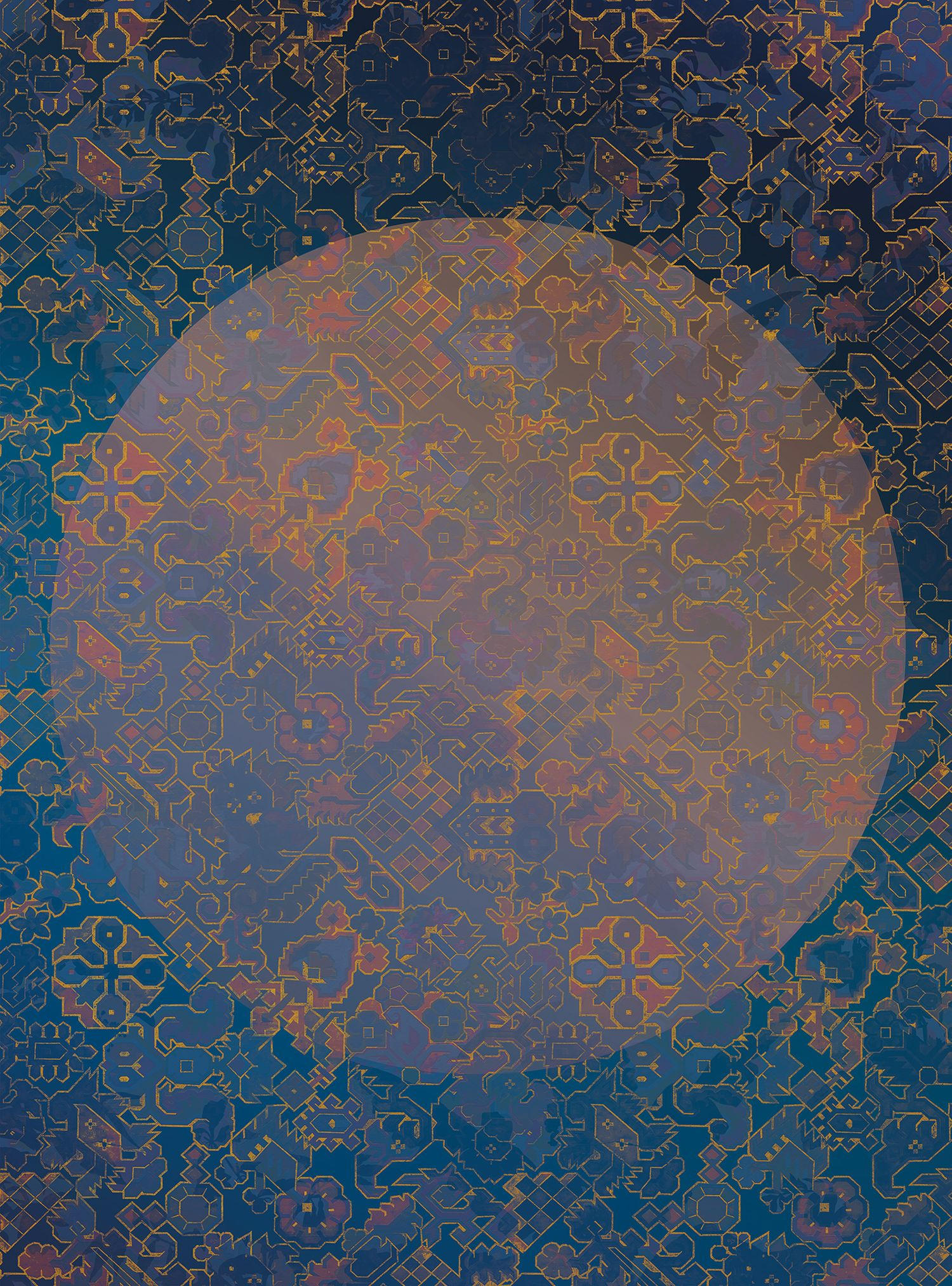 FOTOTAPETE der Mond 200 x 270 cm - Blau, Papier (200/270cm) - Sanders & Sanders