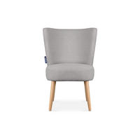COCKTAILSESSEL APPA auf hohen Beinen aus Buche, aus recyceltem Boucle-Stoff, Hellgrau/Buche Dekor - Buchefarben/Hellgrau, Holz/Textil (63/89/65cm) - KONSIMO®