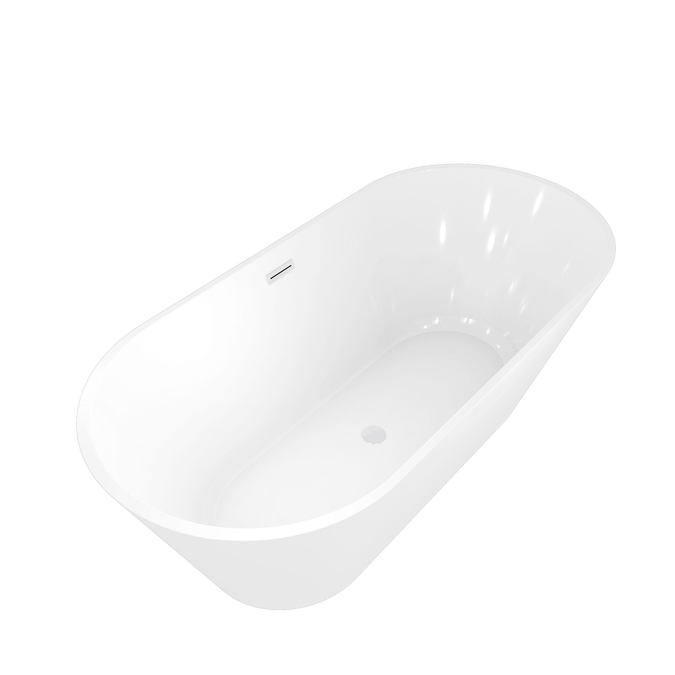 FREISTEHENDE Badewanne Wanne F01 170x80cm - Weiß, Glas/Kunststoff (80/58/170cm) - AcquaVapore by Sandra Jentho