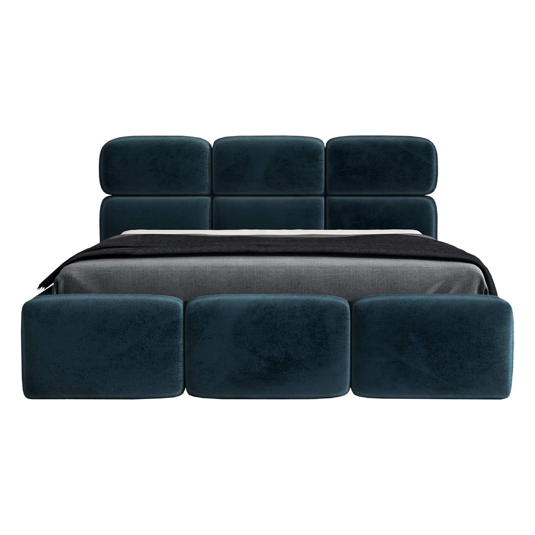 POLSTERBETT MAROKO 180x200 Blau - Blau, Textil (180/200cm) - A&J MöbelLand