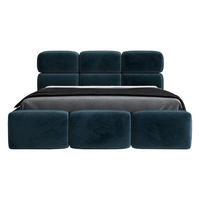 POLSTERBETT MAROKO 180x200 Blau - Blau, Textil (180/200cm) - A&J MöbelLand