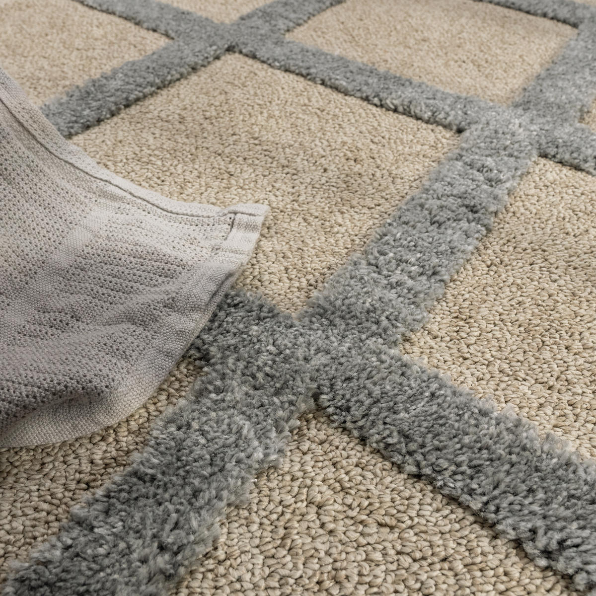 HOCHFLORTEPPICH 160/220 cm Genua 745 - Grau, Textil (160/220cm) - Paco Home