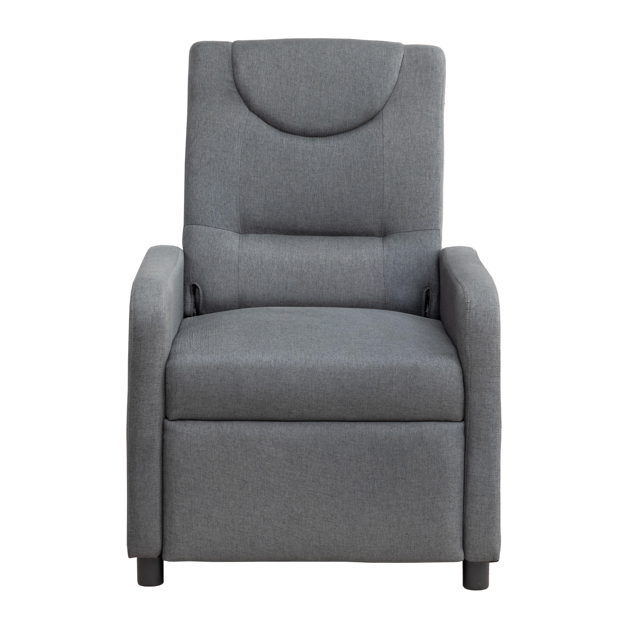 RELAXSESSEL Leinen mit verstellbarer Rückenlehne, Fußstütze 76,5/67,5/95,5 cm Dunkelgrau - Grau, Kunststoff (67.5/95.5/76.5cm) - Redom