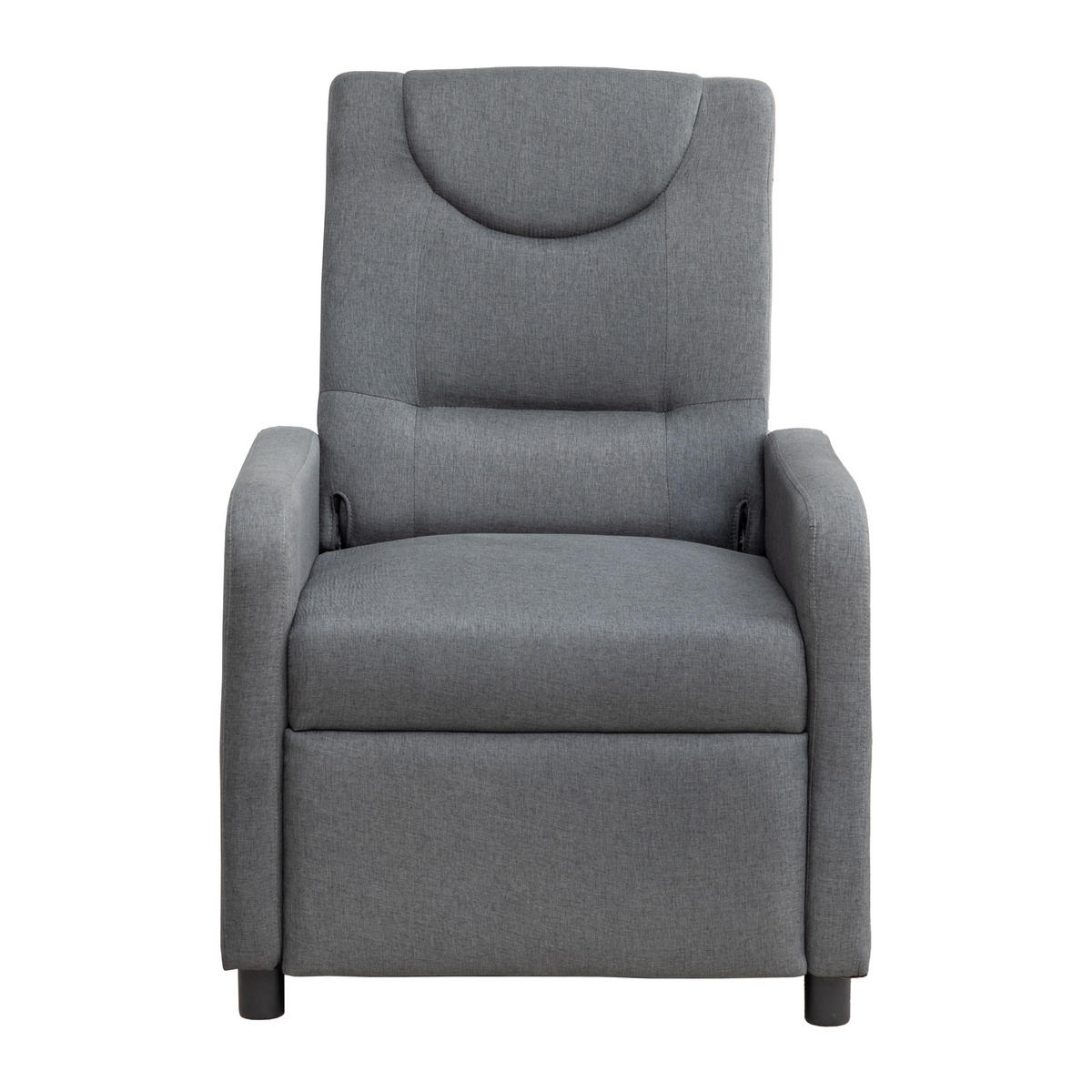 RELAXSESSEL Leinen mit verstellbarer Rückenlehne, Fußstütze 76,5/67,5/95,5 cm Dunkelgrau - Grau, Kunststoff (67.5/95.5/76.5cm) - Redom