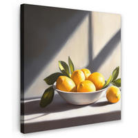 LEINWANDBILD Zitronen - Stilleben - Gelb 50x50 cm - Gelb, Textil (50/50cm) - MuchoWow