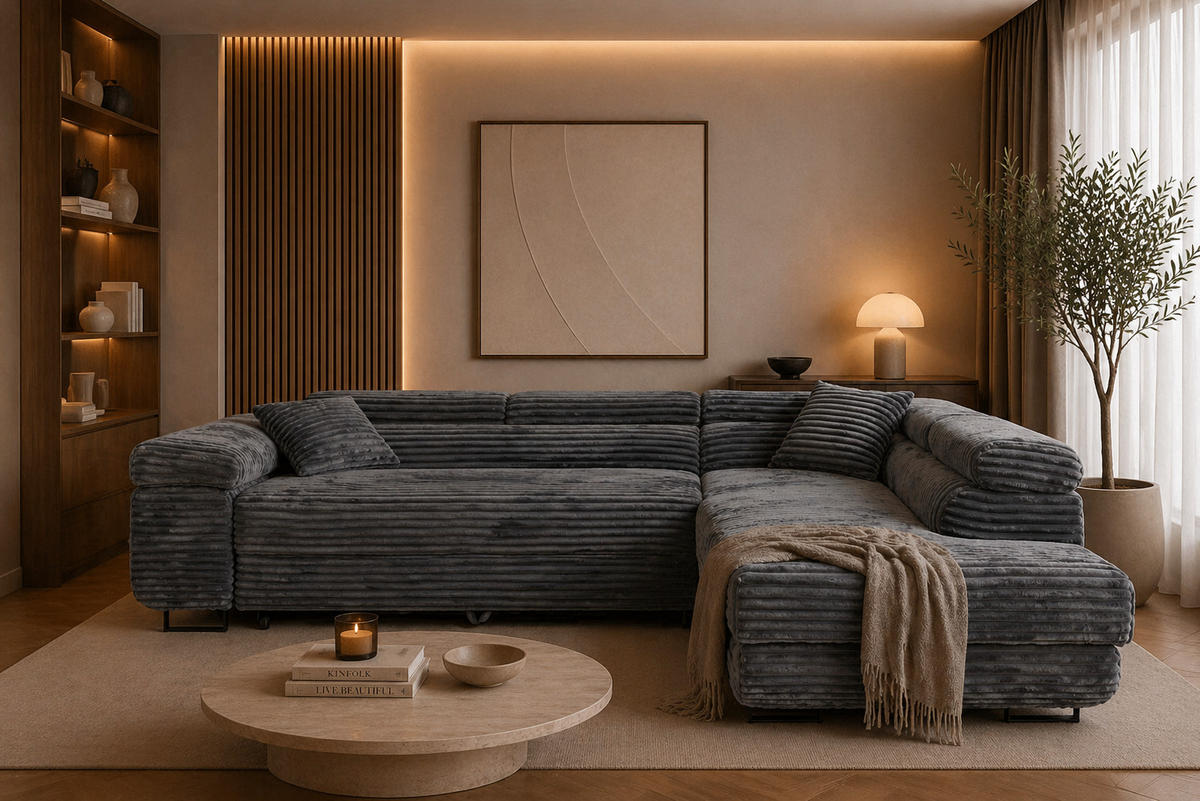 ECKSOFA SERENA L Rechts mit Stauraum, Grau - Grau, Textil (205/275cm) - KS Home Concept