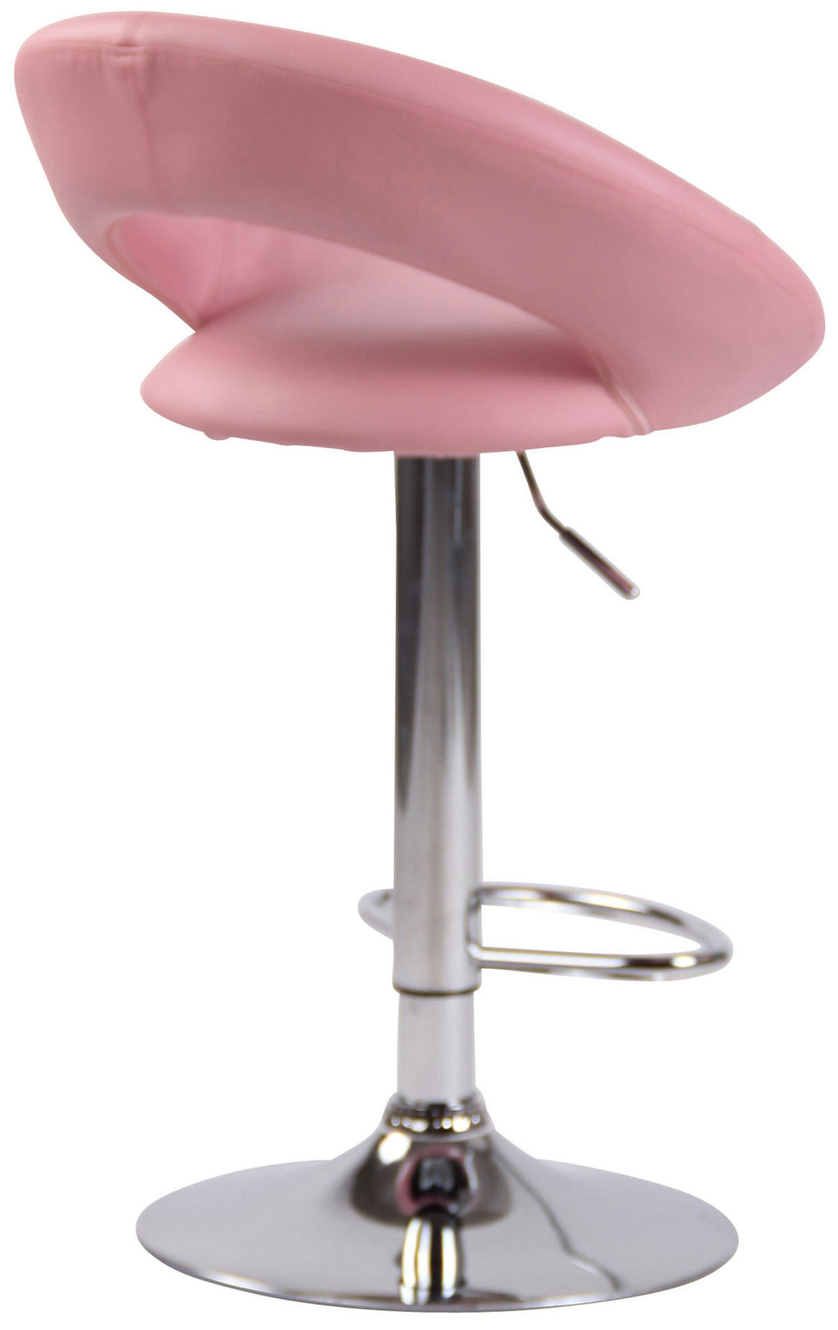 BARHOCKER Olin, Gestell Metall in Chromoptik, Kunstleder Pink - Chromfarben/Rosa, Kunststoff/Textil (53/100/47cm) - TPFLiving