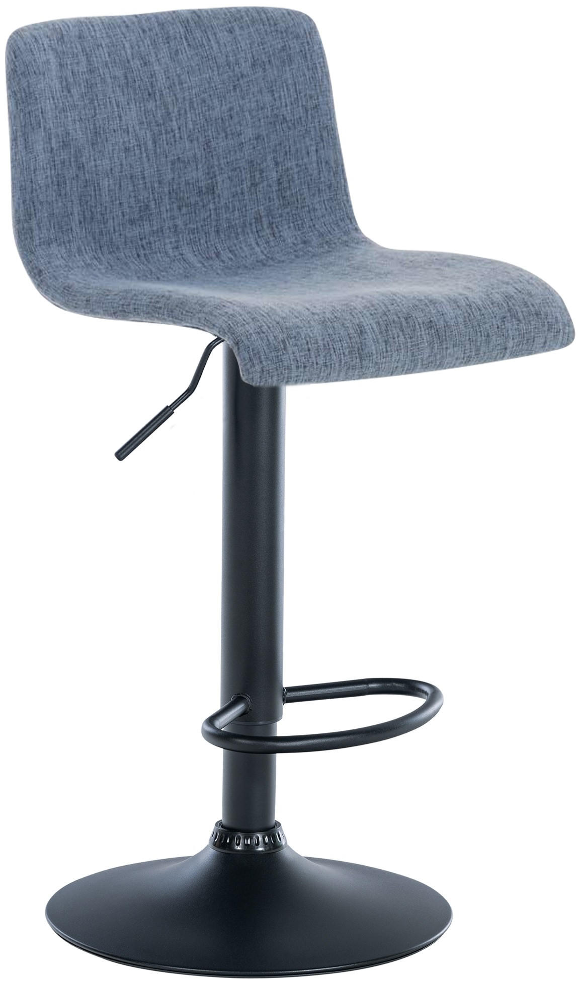 BARHOCKER Stoff blau - Blau/Schwarz, Textil/Metall (39/84/36cm) - CLP