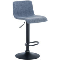 BARHOCKER Stoff blau - Blau/Schwarz, Textil/Metall (39/84/36cm) - CLP