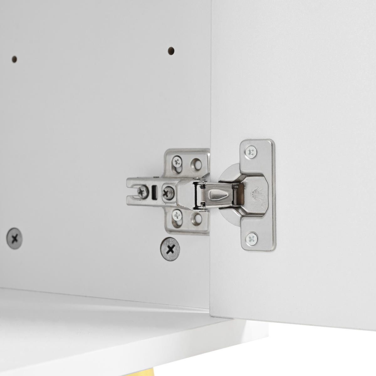 SCHUHSCHRANK in Weiß Hochglanz Schuhkipper mit LED-Licht für Eingangsbereiche, Flur und Schlafzimmer, B80/T25/H96 cm - Goldfarben/Weiß, Holzwerkstoff/Metall (80/96/25cm) - STILVORA