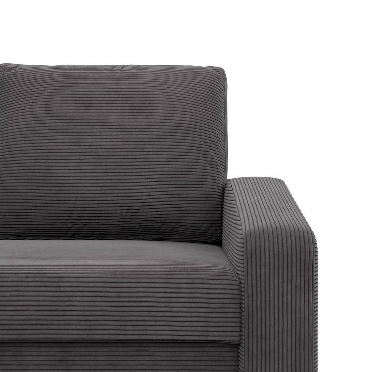 SOFA Neo mit abgeschrägter Armlehnen dunkelgrau - Dunkelgrau, Textil (148/90/87cm) - SIMKAM Furniture
