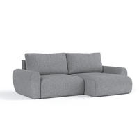 ECKSOFA OMARI mit Schlaffunktion Grau im Neve Stoff - Schwarz/Grau, Holz/Holzwerkstoff (253/153cm) - AltaBeds