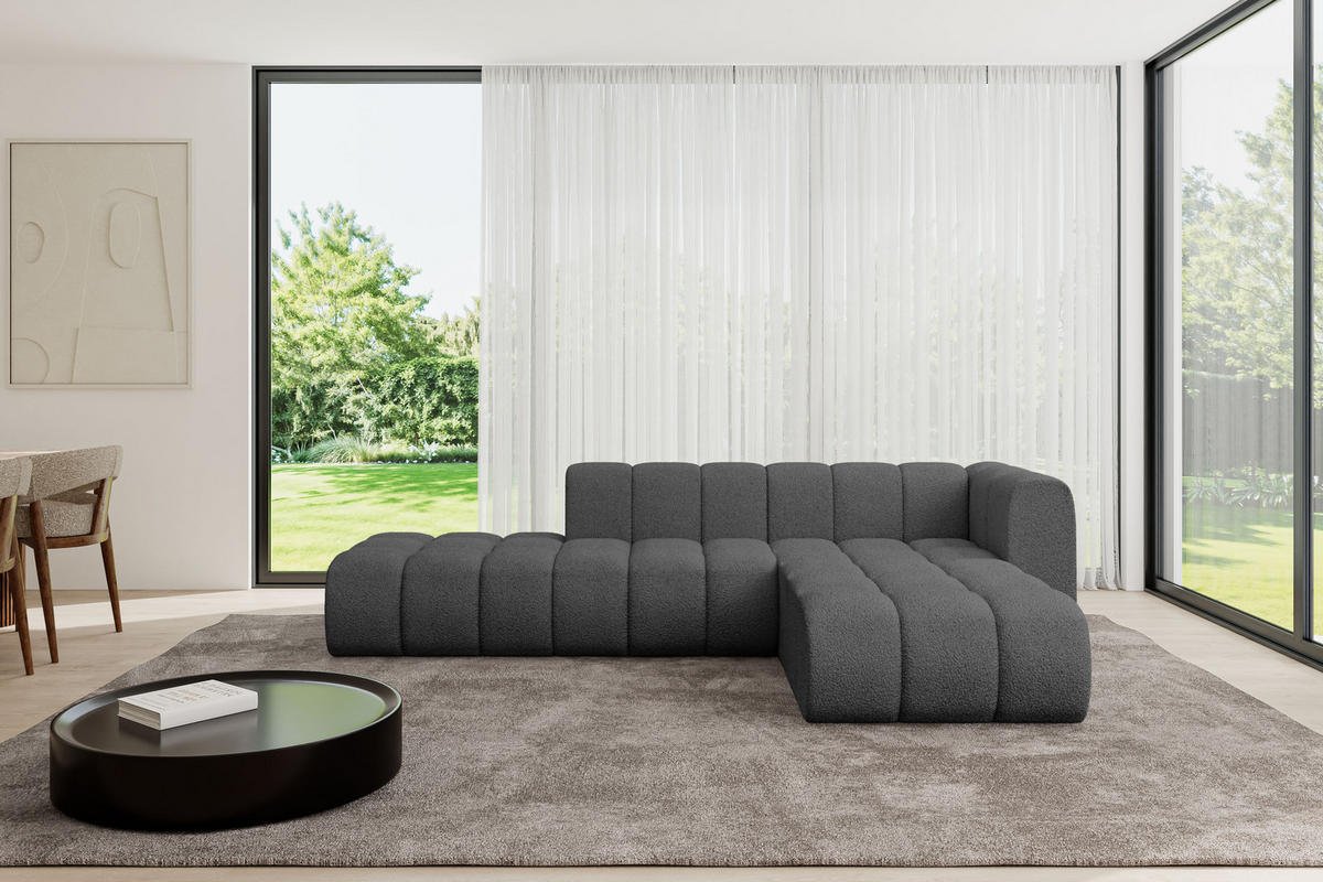 ECKSOFA modulares Sofa Zuvon-L1 - 296x177x70 cm Grau - Grau, Holzwerkstoff/Textil (296/177cm) - ALTDECOR